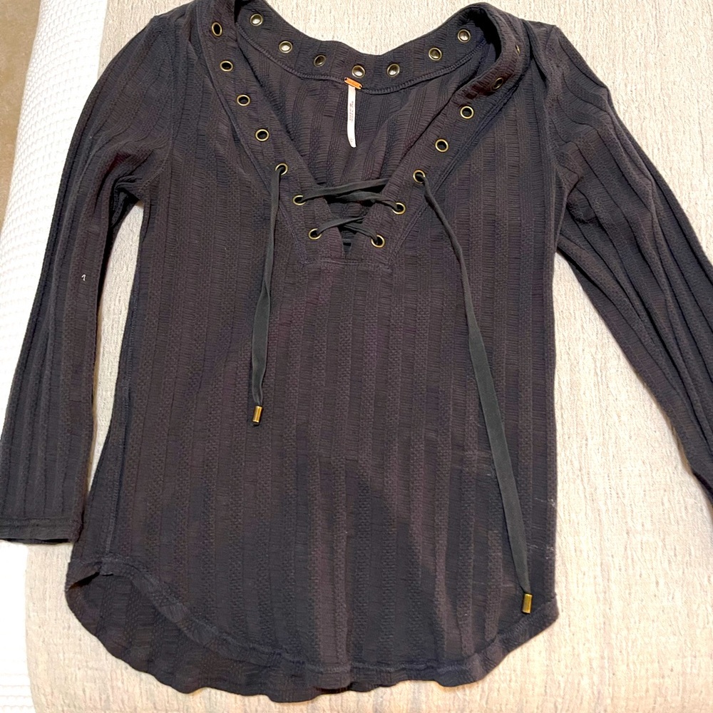 Free people tie up long sleeved top